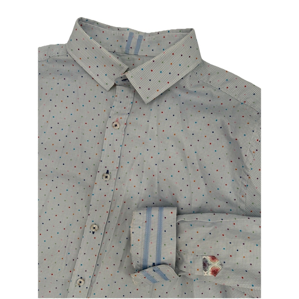 Robert Graham Modern Americana Tailored Fit Mens 2XL Multicolor Polka Dots LS